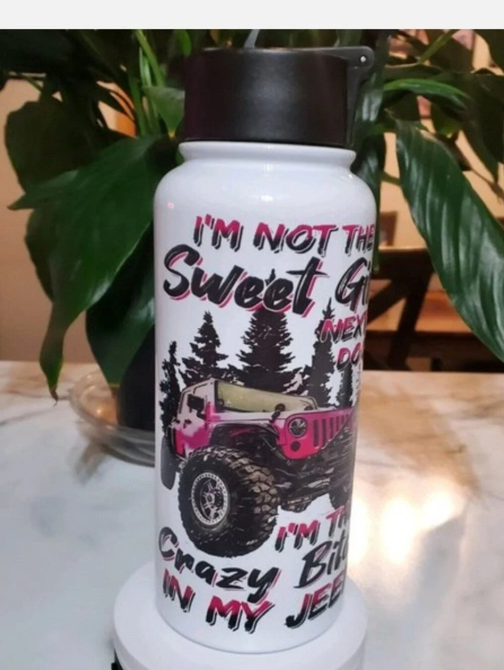 I'M THE Crazy BI*** IN MY JEEP 32oz Hydro Handle Bottle Tumbler 💜sale